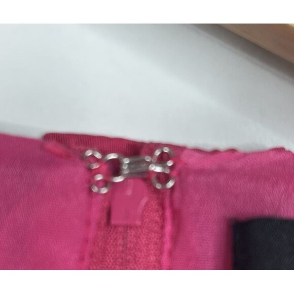 DO+ BE Magenta Open Back‎ Puff Sleeve Fit Flare Mini Dress Women’s Size Small - Picture 7 of 16